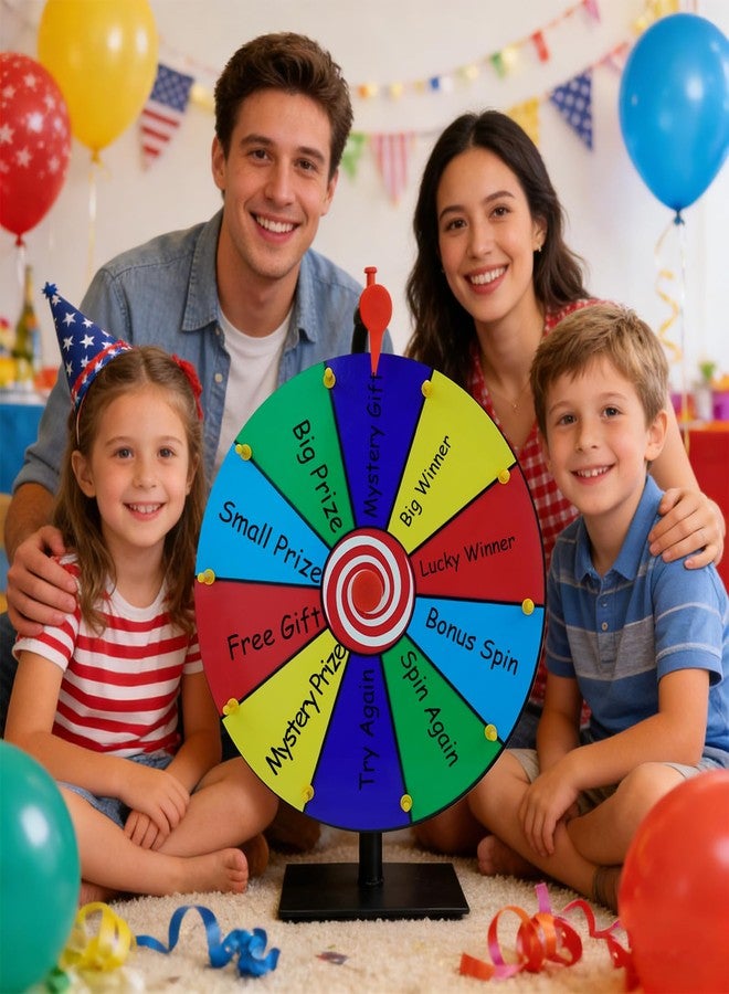 Gelabur Prize Wheel Spinner with Stand -12 Inch Spinning Wheel for Prizes, 10 Slots Color Spin The Wheel Game, Carnival Prize Wheel for Trade Show, Party Games, Casino Games - Image 4